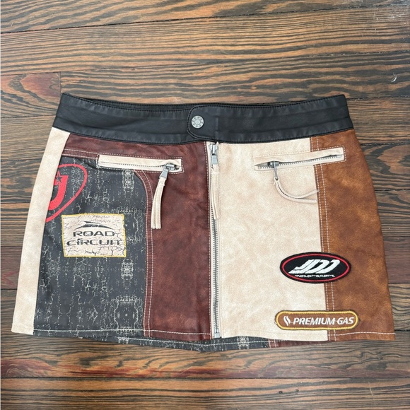 Jaded London Daytona Vegan Leather Mini Skirt